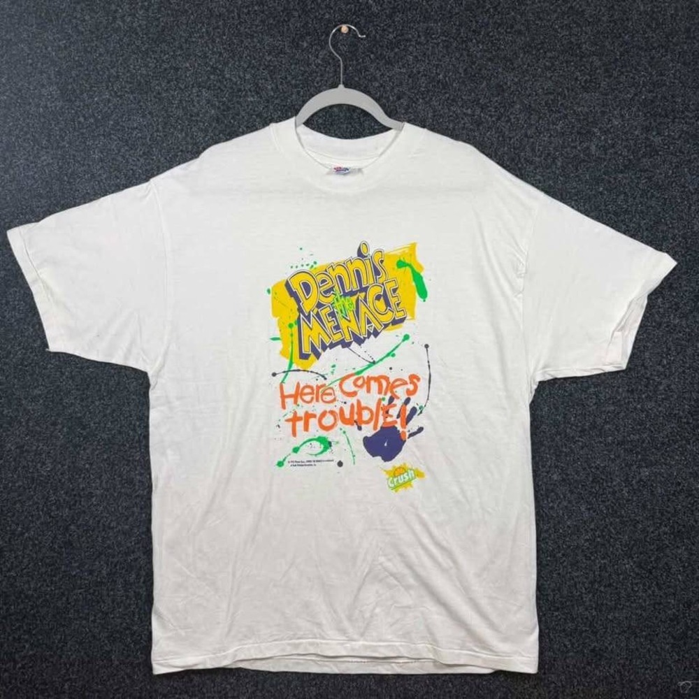 Vintage 1993 Dennis the Menace Crush Soda T Shirt Hanes Beefy XL Single Stitch